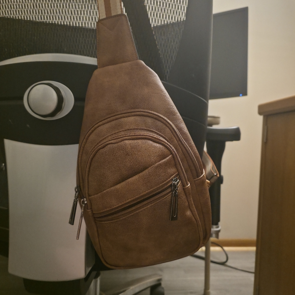 Brown Leather Sling Bag